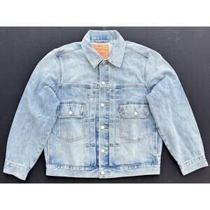 LEVI'S Type 2 Denim Trucker Oversized Jacket Washed Blue Men's Size Large